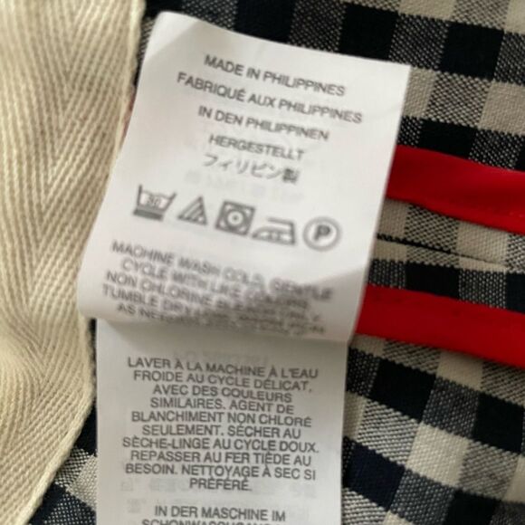 J. CREW Collection Size 8 Navy White Gingham Moto Asym Zip Jacket - Picture 12 of 13